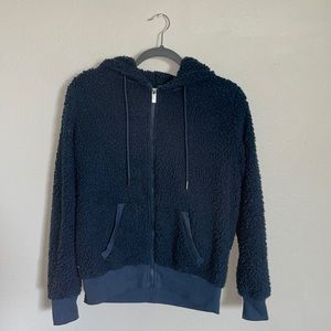Blue Sherpa zip up hoodie